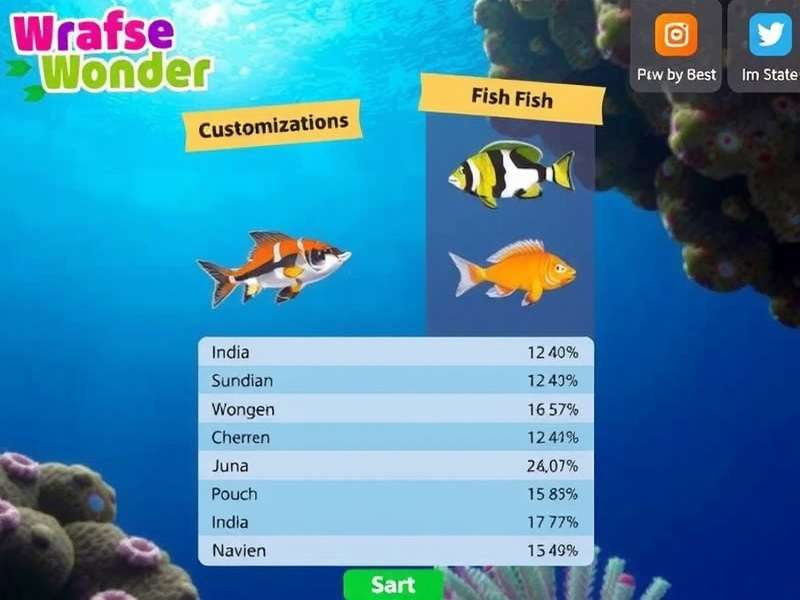 Wrasse Wonder customization options showing different fish designs